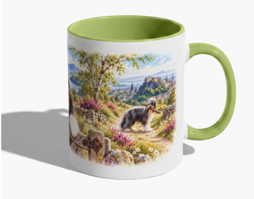 Preview: Sommer in den Highlands - Bearded Collie Tasse No. 2